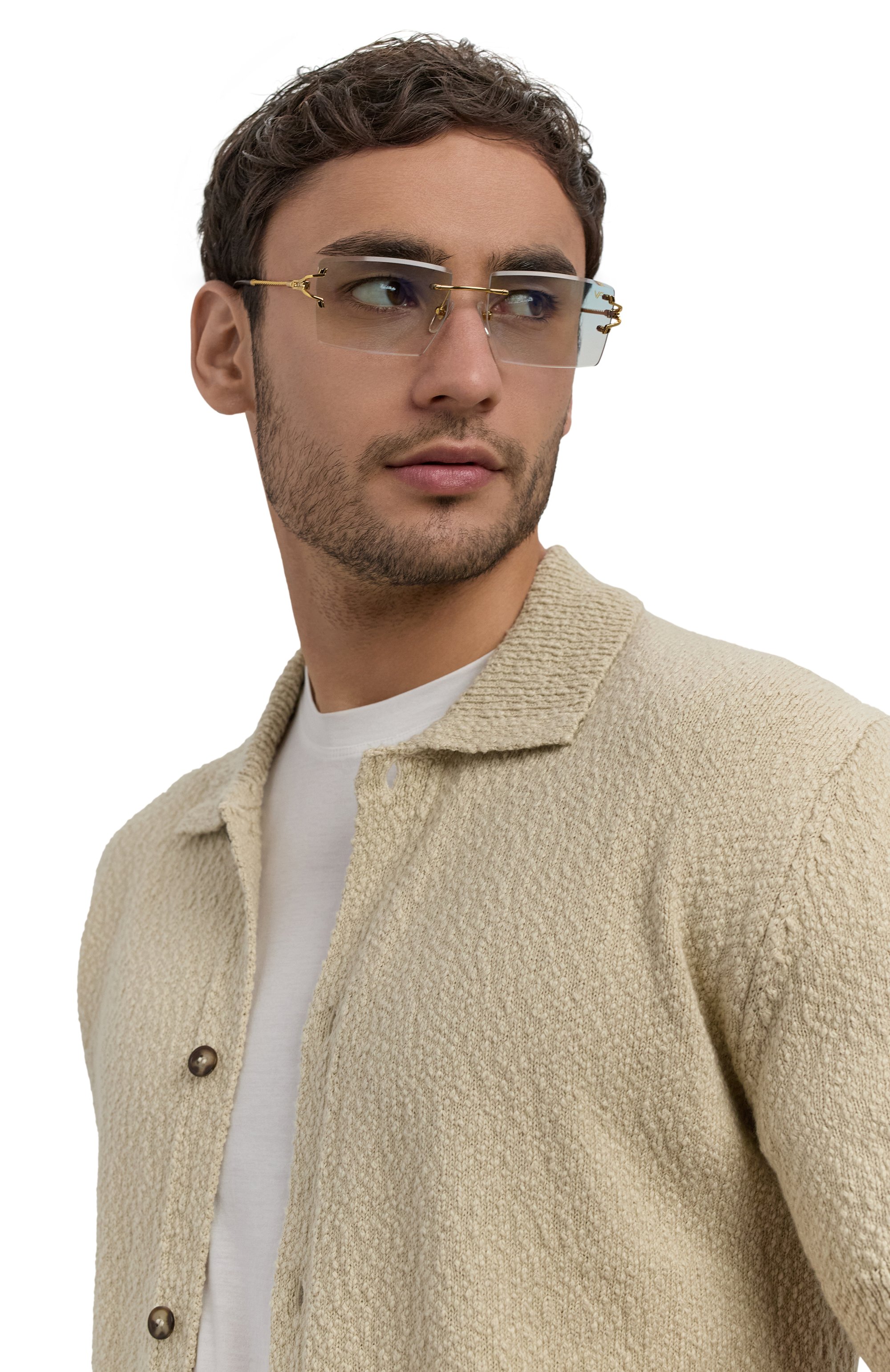 Солнцезащитные очки VINTAGE FRAMES, арт. IC0N YELL0W G0LD/SKY BLUE, фото 2