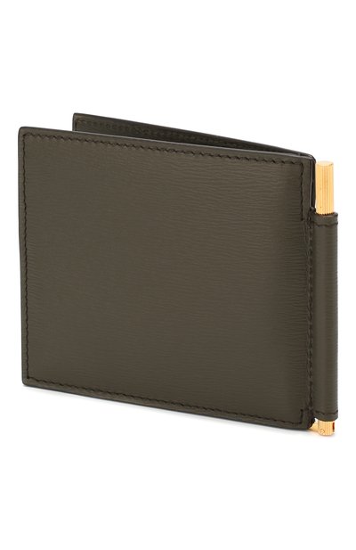 Кожаный зажим для купюр TOM FORD хаки цвета по цене 52850 руб., арт. Y0231T-LCL053, фото 2 Кожаный зажим для купюр TOM FORD, арт. Y0231T-LCL053, фото 2