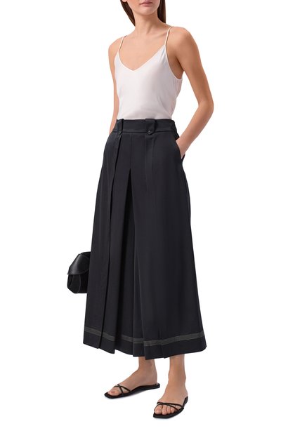 Шелковые кюлоты FREEAGE черного цвета по цене 78100 руб., арт. WS26.PT189.6003.900, фото 2 Шелковые кюлоты FREEAGE, арт. WS26.PT189.6003.900, фото 2