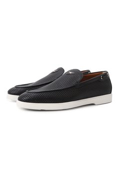 Мужские кожаные лоферы GIUSEPPE ZANOTTI DESIGN черного цвета, арт. EU50022 | Фото 1 (Материал внешний: Натуральная кожа; Материал внутренний: Натуральная кожа; Нос: Не проставлено; Материал сплава: Проставлено; Стили: Кэжуэл)