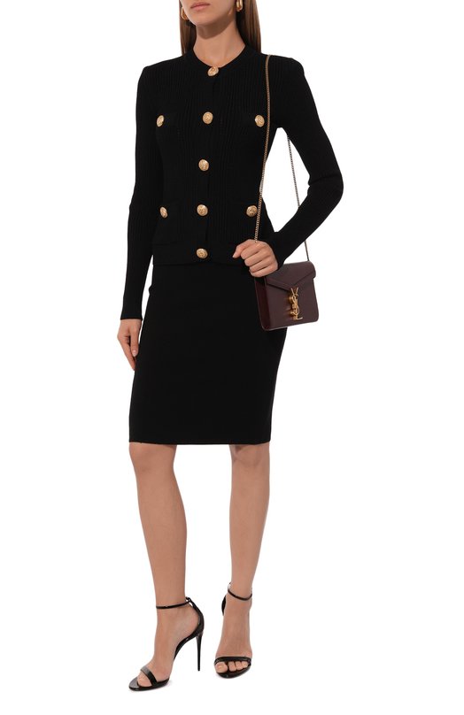 Шерстяная юбка Saint Laurent 758123/Y76HG Чёрный  758123/Y76HG Фото 2
