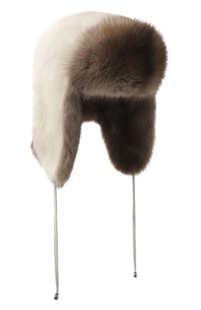 Женская меховая шапка-ушанка из норки и соболя VICTORIA KUSENKOVA, арт. 092003696094