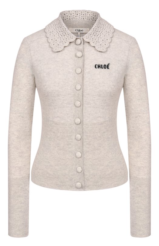 Шерстяной кардиган Chloé CH26SMC03530 Серый CH26SMC03530