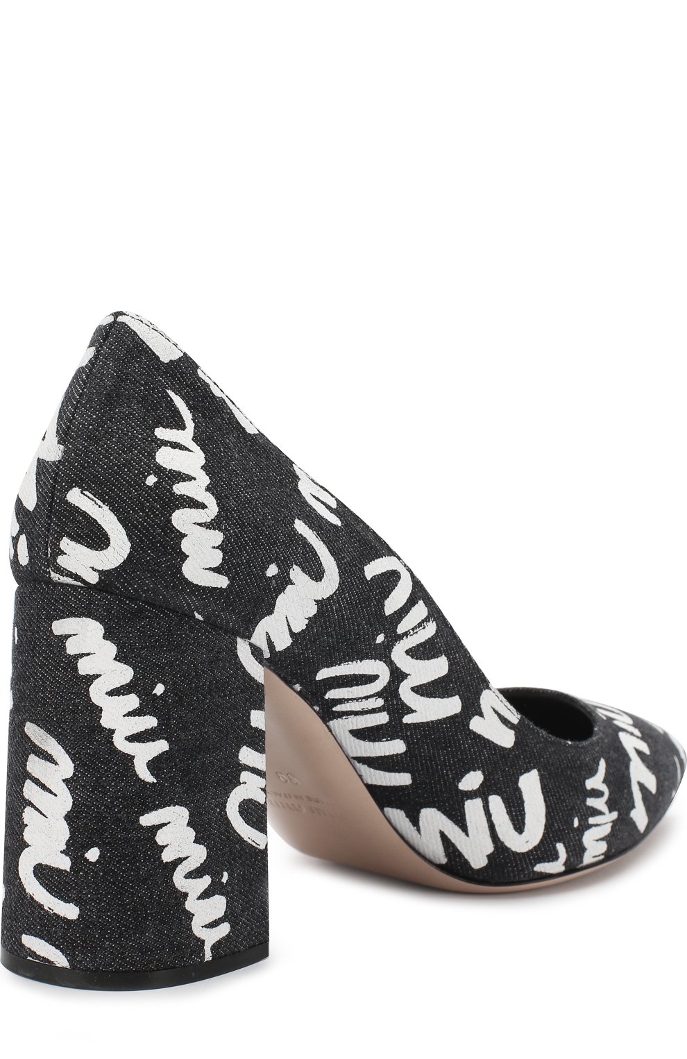 Текстильные туфли с принтом на устойчивом каблуке MIU MIU, арт. 5I124B/3K8B, фото 4