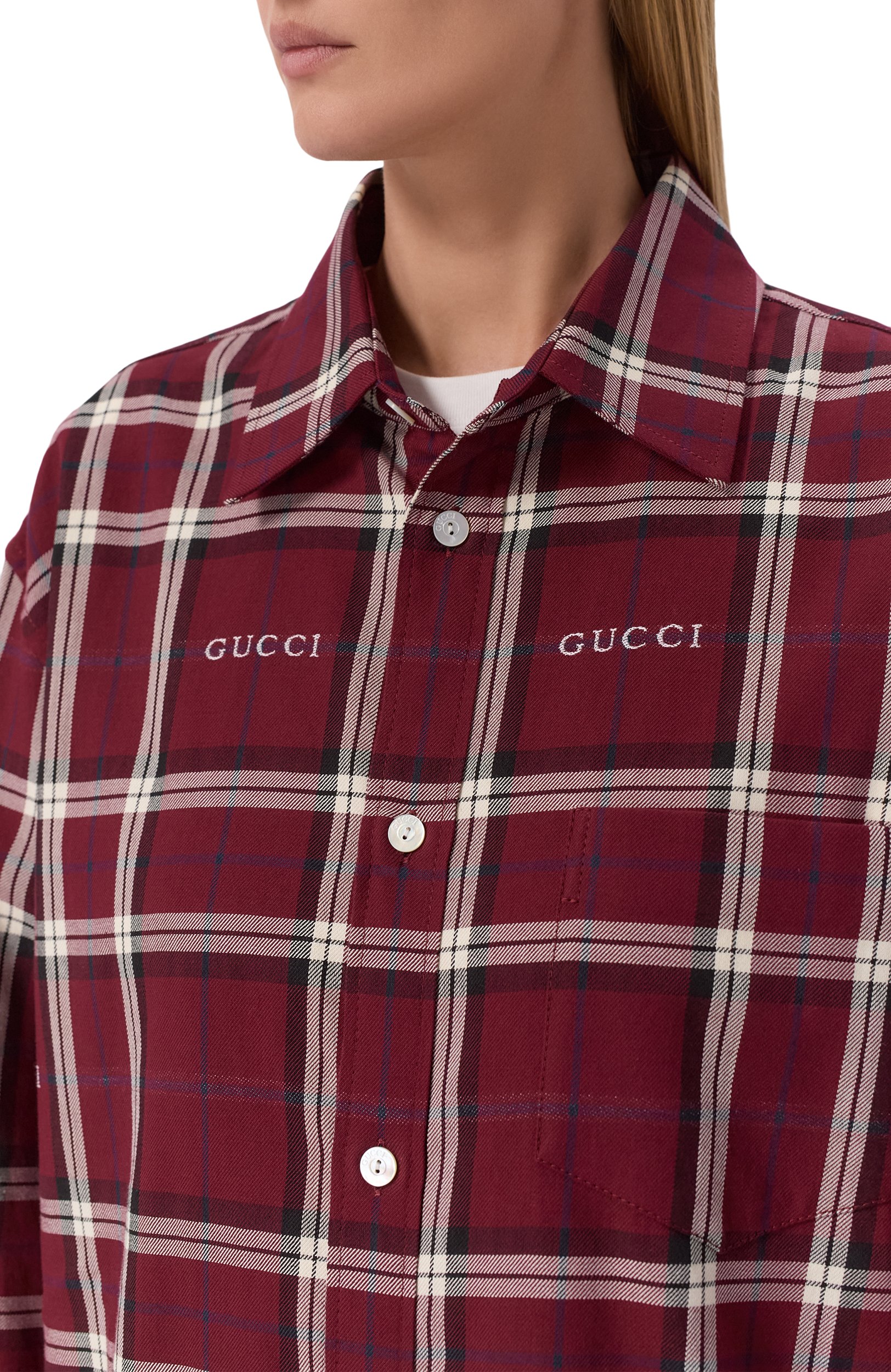 Хлопковая рубашка GUCCI, арт. 852895/ZAUAC, фото 5