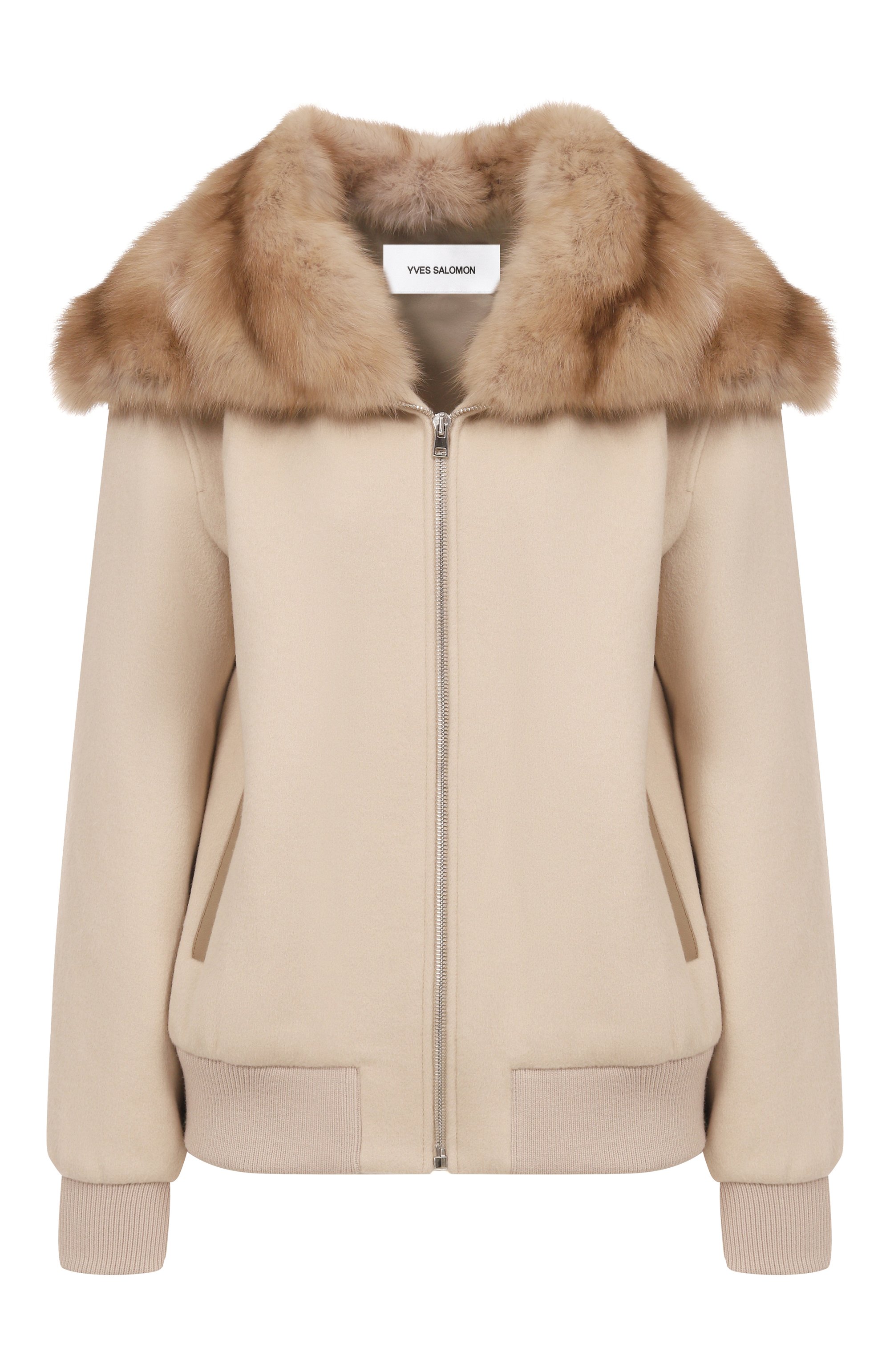 Бомбер из шерсти и кашемира с отделкой из соболя YVES SALOMON, арт. V90760/CAZI, фото 1