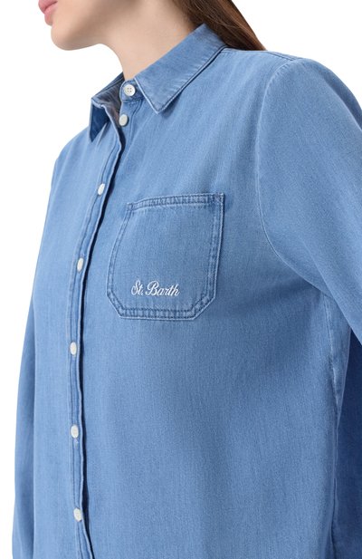 Джинсовая рубашка MC2 SAINT BARTH голубого цвета по цене 26350 руб., арт. MDH002-00165L/MEREDITH DENIM, фото 5 Джинсовая рубашка MC2 SAINT BARTH, арт. MDH002-00165L/MEREDITH DENIM, фото 5