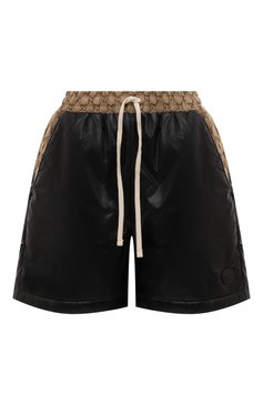 Женские хлопковые шорты GUCCI черного цвета, арт. 717044/XJEU5 | Фото 1 (Длина Ж (юбки, платья, шорты): Мини; Драгоценные камни: Проставлено; Материал внешний: Хлопок, Синтетический материал; Материал сплава: Проставлено; Стили: Спорт-шик)
