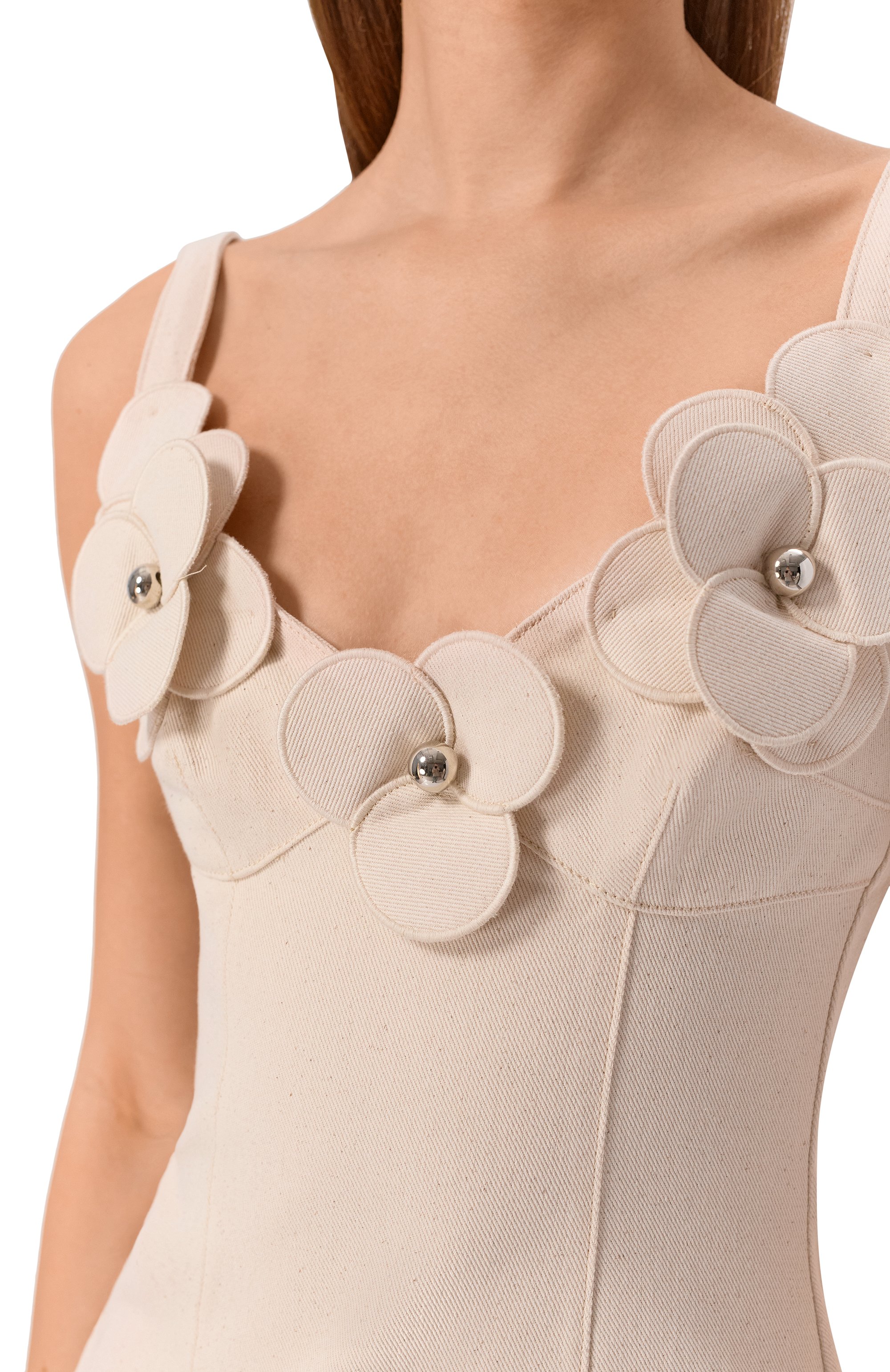 Джинсовое платье DAVID KOMA кремового цвета по цене 199500 руб., арт. RE26DK107DD, фото 4 Джинсовое платье DAVID KOMA, арт. RE26DK107DD, фото 4