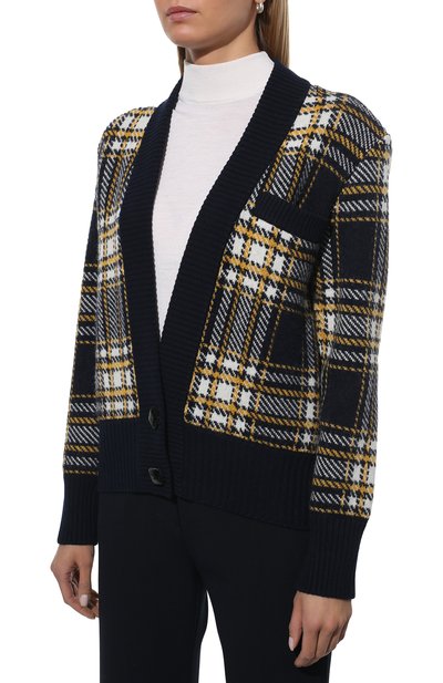 Шерстяной кардиган SAINT LAURENT разноцветного цвета по цене 120500 руб., арт. 670067/Y75GB, фото 3 Шерстяной кардиган SAINT LAURENT, арт. 670067/Y75GB, фото 3