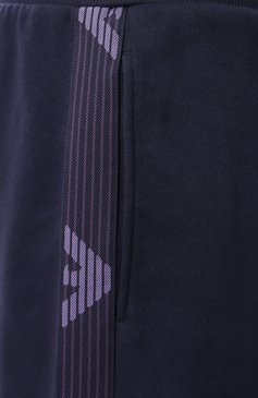 Мужские хлопковые шорты EMPORIO ARMANI темно-синего цвета, арт. EM000495/AF10781 | Фото 6 (Материал сплава: Проставлено; Материал внешний: Хлопок; Кросс-КТ: домашняя одежда; Нос: Не проставлено)