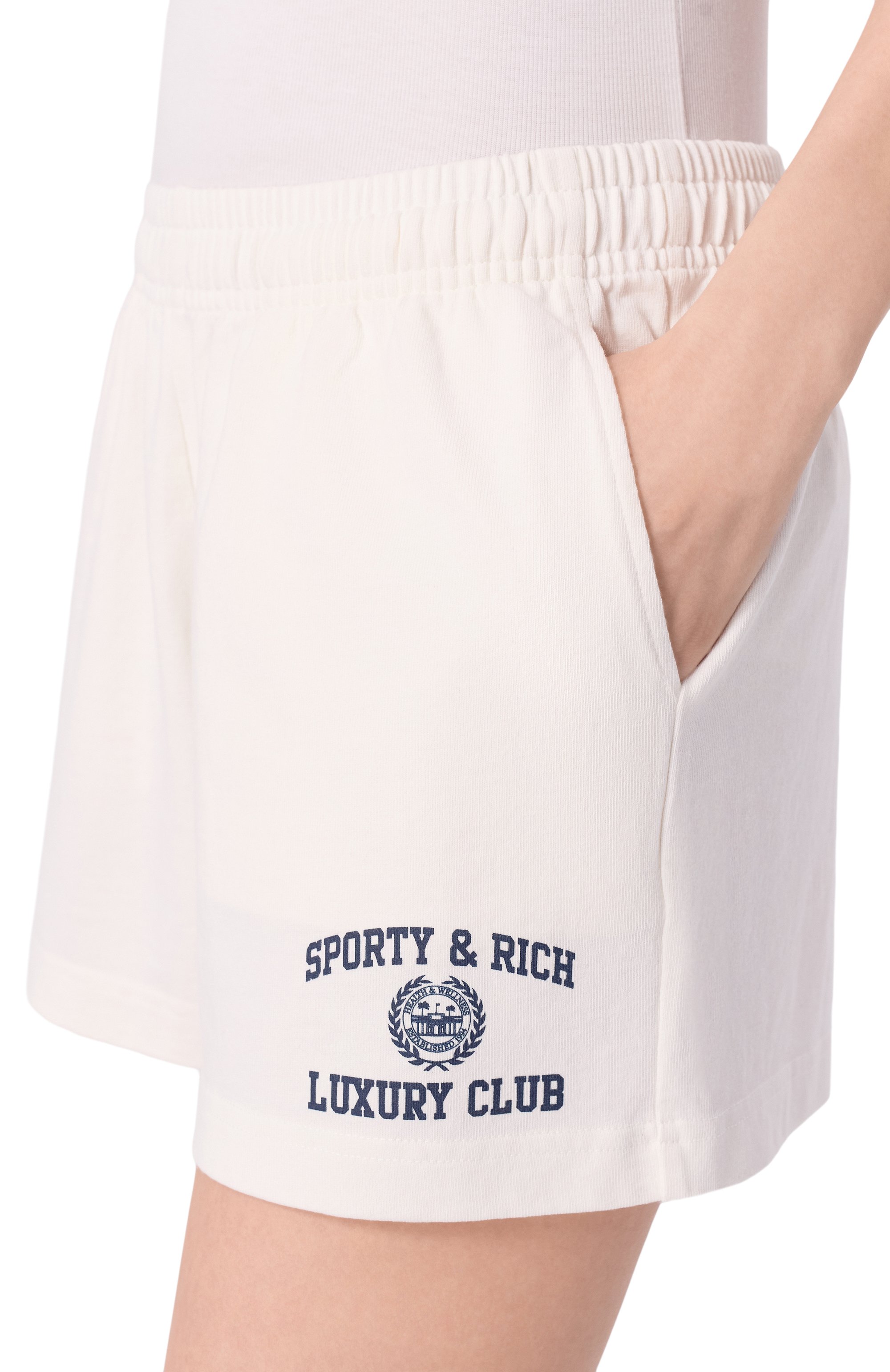 Хлопковые шорты luxury club SPORTY AND RICH, арт. SH0377842WH01/S&R LUXURY CLUB DISC0 SH0RT, фото 5