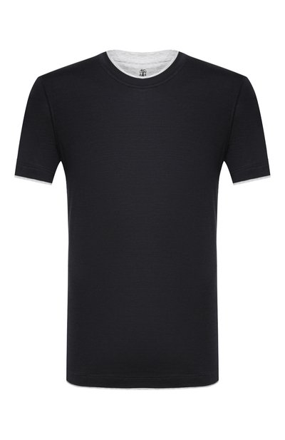 Футболка из шелка и хлопка BRUNELLO CUCINELLI, арт. MTS377427, фото 1