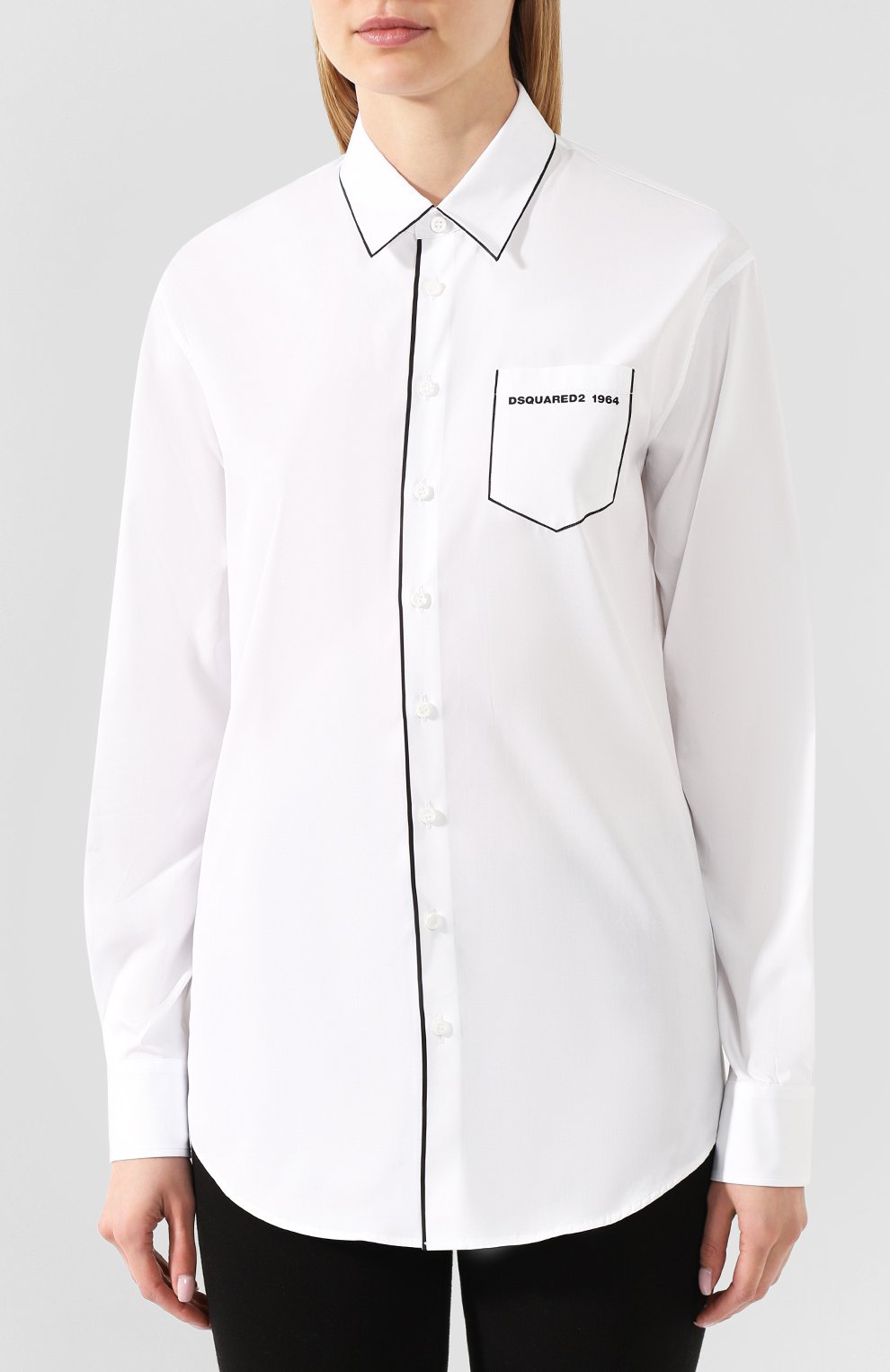 Хлопковая рубашка DSQUARED2 белого цвета по цене 38250 руб., арт. S75DL0707/S36275, фото 3 Хлопковая рубашка DSQUARED2, арт. S75DL0707/S36275, фото 3