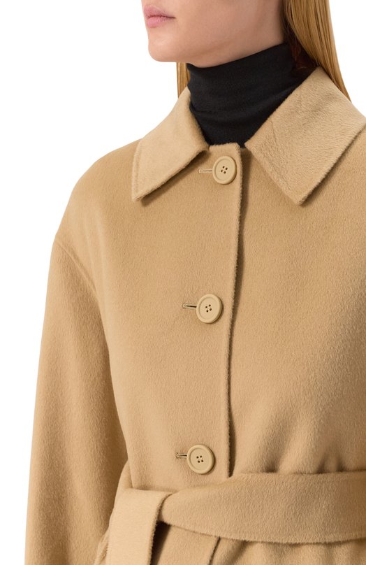 Пальто из шерсти и кашемира Max Mara Studio 0ZI0S0 Бежевый  0ZI0S0 Фото 5