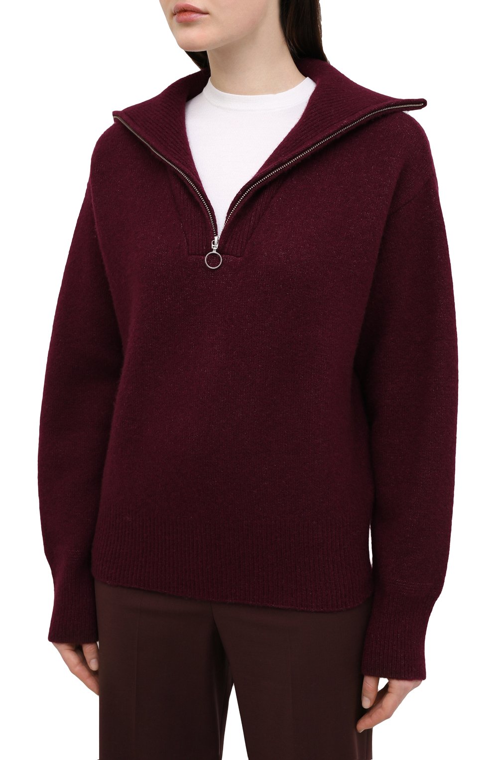 Свитер ISABEL MARANT ETOILE бордового цвета по цене 53950 руб., арт. PU0766-20A081E/FANCY, фото 3 Свитер ISABEL MARANT ETOILE, арт. PU0766-20A081E/FANCY, фото 3