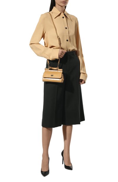 Сумка sicily из кожи аллигатора DOLCE & GABBANA бежевого цвета по цене 868000 руб., арт. BB7116/A2R08/AMIS, фото 3 Сумка sicily из кожи аллигатора DOLCE & GABBANA, арт. BB7116/A2R08/AMIS, фото 3