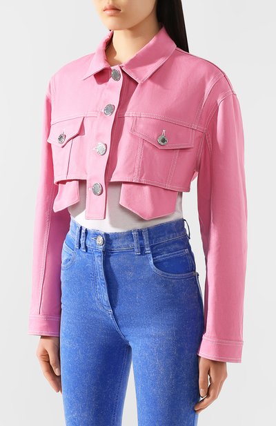 Джинсовая куртка BALMAIN розового цвета по цене 118500 руб., арт. TF08122/D022, фото 3 Джинсовая куртка BALMAIN, арт. TF08122/D022, фото 3