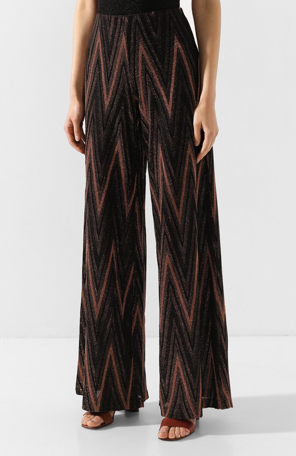 Брюки из смеси хлопка и вискозы M MISSONI коричневого цвета по цене 25450 руб., арт. 2DI00063/2J000W, фото 3 Брюки из смеси хлопка и вискозы M MISSONI, арт. 2DI00063/2J000W, фото 3
