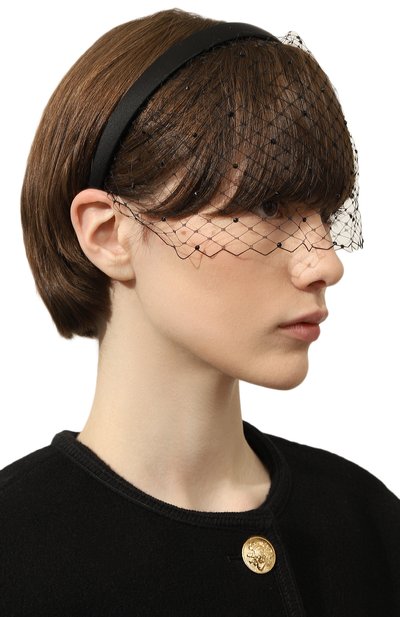 Ободок для волос PANFIL черного цвета по цене 22000 руб., арт. 0-T-VL-DB, фото 2 Ободок для волос PANFIL, арт. 0-T-VL-DB, фото 2