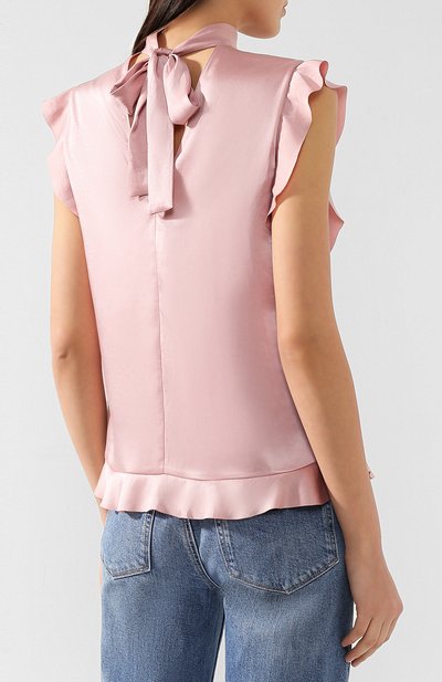 Топ с воротником-стойкой REDVALENTINO розового цвета по цене 23900 руб., арт. RR3AEA00/HGA, фото 4 Топ с воротником-стойкой REDVALENTINO, арт. RR3AEA00/HGA, фото 4