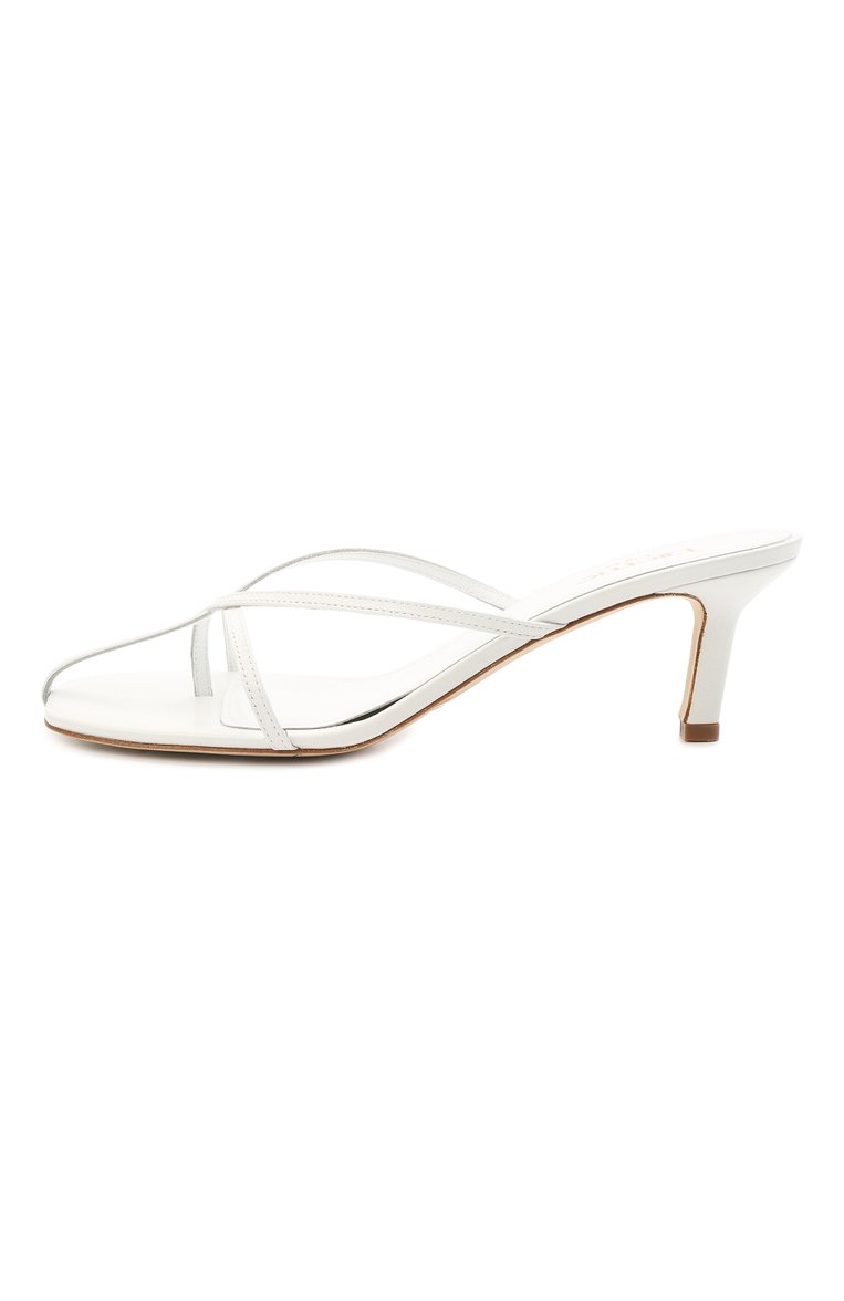 Женские кожаные мюли etoile ELLEME белого цвета, арт. ET0ILE HEEL/LEATHER | Фото 3 (Материа�л внутренний: Натуральная кожа; Каблук тип: Шпилька; Подошва: Плоская; Каблук высота: Средний; Материал внешний: Натуральная кожа)