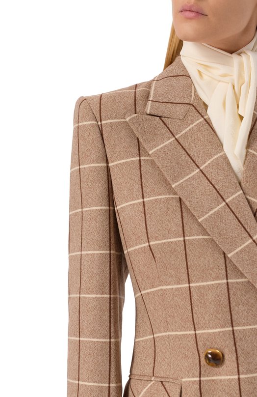 Шерстяной жакет Valentino 7B0CE4V2/9R3 Бежевый  7B0CE4V2/9R3 Фото 5