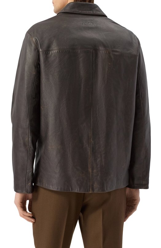 Кожаная куртка Amiri AMLTJT1004 Коричневый  AMLTJT1004 Фото 4