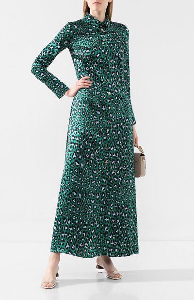 Атласное платье OLIVIA VON HALLE зеленого цвета по цене 78550 руб., арт. AW1946, фото 2 Атласное платье OLIVIA VON HALLE, арт. AW1946, фото 2