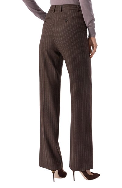 Шерстяные брюки KITON темно-коричневого цвета по цене 124000 руб., арт. D48109K0548E01, фото 4 Шерстяные брюки KITON, арт. D48109K0548E01, фото 4