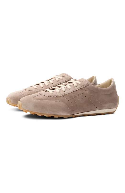 Замшевые кроссовки Santoni WBGG61356BIFTTKR Бежевый WBGG61356BIFTTKR