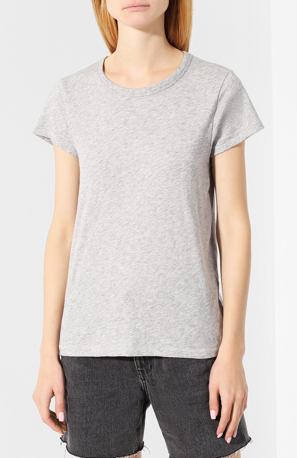 Хлопковая футболка RAG AND BONE серого цвета по цене 10950 руб., арт. W272C32CH, фото 3 Хлопковая футболка RAG AND BONE, арт. W272C32CH, фото 3