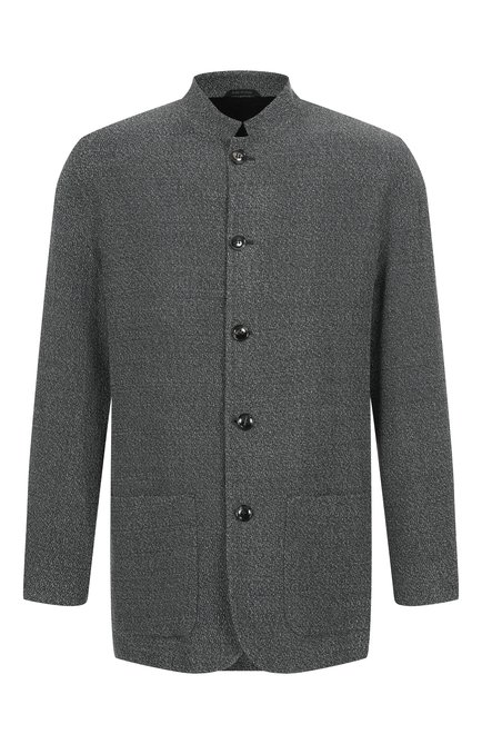 Мужской пиджак GIORGIO ARMANI черного цвета, арт. GM002243/TE17880 | Фото 1 (Длина (для топов): Стандартные; Автоматизация ТО: Проставлено; Рукава: Длинные; Пиджаки М: Прямой; Случай: Повседне�вный; Материал внешний: Шелк; Стили: Кэжуэл; 1-2-бортные: Однобортные; Автоматизация состава: Проставлено)