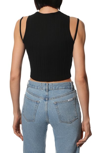 Хлопковый топ HELMUT LANG черного цвета по цене 19200 руб., арт. M01HW504, фото 4 Хлопковый топ HELMUT LANG, арт. M01HW504, фото 4