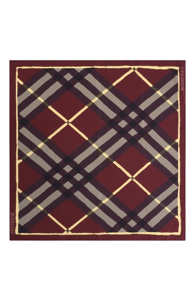 Шелковый платок BURBERRY красного цвета по цене 59950 руб., арт. 8126947, фото 4 Шелковый платок BURBERRY, арт. 8126947, фото 4