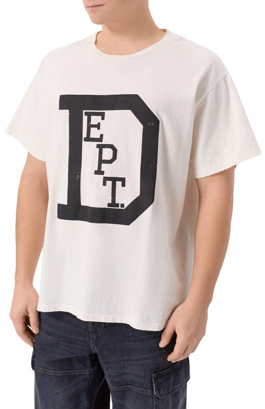 Хлопковая футболка Gallery Dept. UGT-102889 Кремовый  UGT-102889 Фото 3