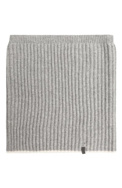 Кашемировый шарф-снуд BRUNELLO CUCINELLI серого цвета по цене 17850 руб., арт. B12M73469B, фото 3 Кашемировый шарф-снуд BRUNELLO CUCINELLI, арт. B12M73469B, фото 3