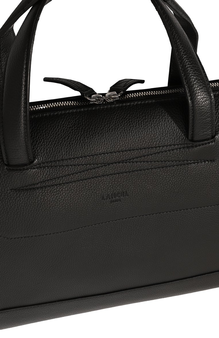 Мужская портфель LANCEL черного цвета, арт. A08685 | Фото 3 (Материал сплава: Проставлено; Материал: Натуральная кожа; Драгоценные камни: Проставлено; Ремень/цепочка: На ремешке; Размер: large; Сумки-технические: Портфели)