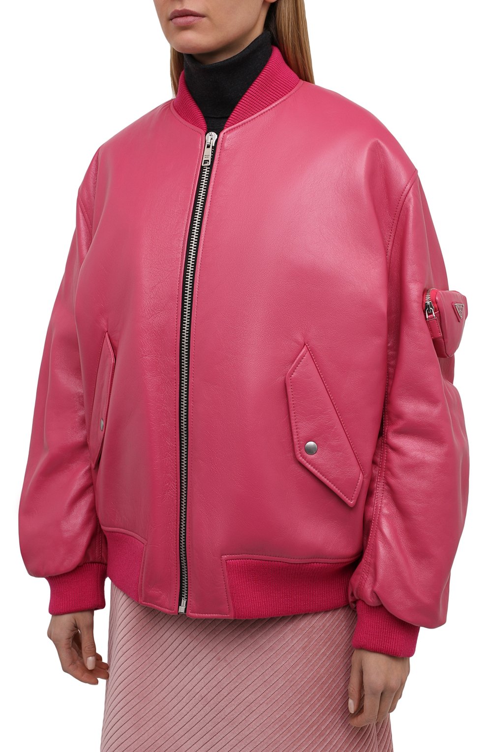 Кожаный бомбер PRADA, арт. 58A079-1ZFE-F01BK, фото 3