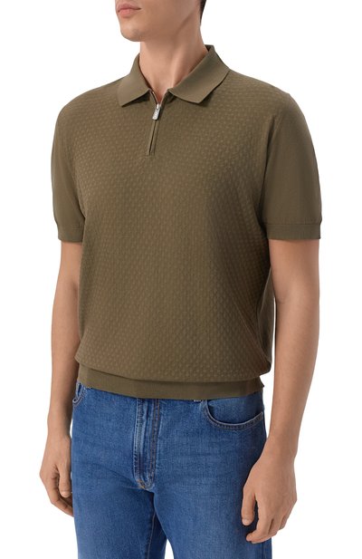 Хлопковое поло FEDELI, арт. MU0D5853/GIZA LIGHT DUSTY, фото 3