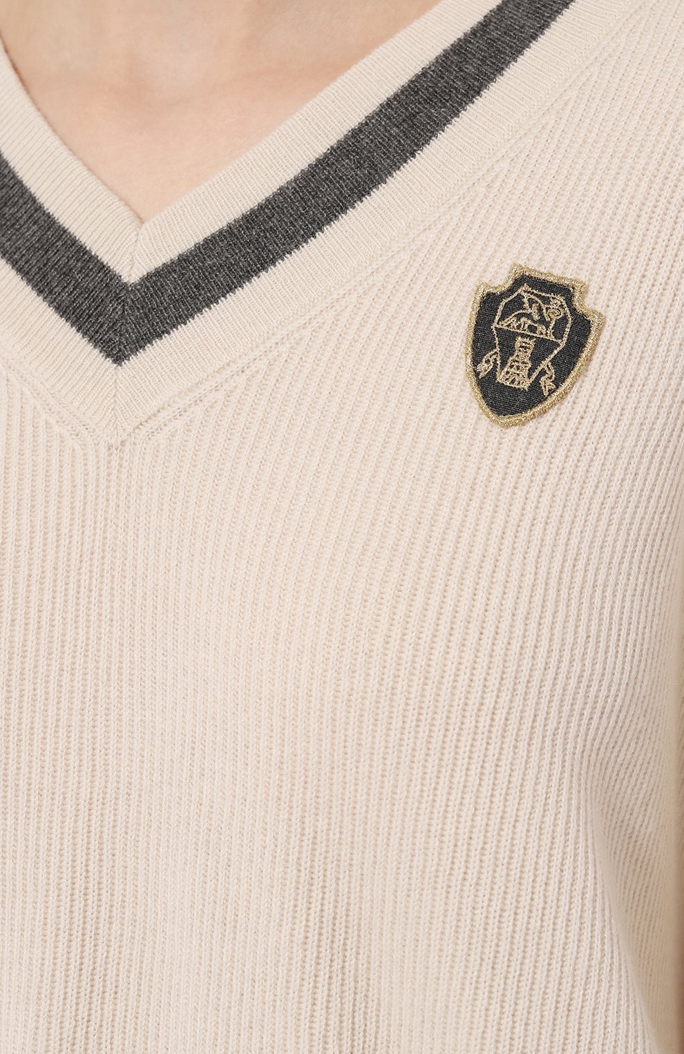 Кашемировый пуловер BRUNELLO CUCINELLI кремового цвета по цене 255000 руб., арт. M12192602, фото 5 Кашемировый пуловер BRUNELLO CUCINELLI, арт. M12192602, фото 5