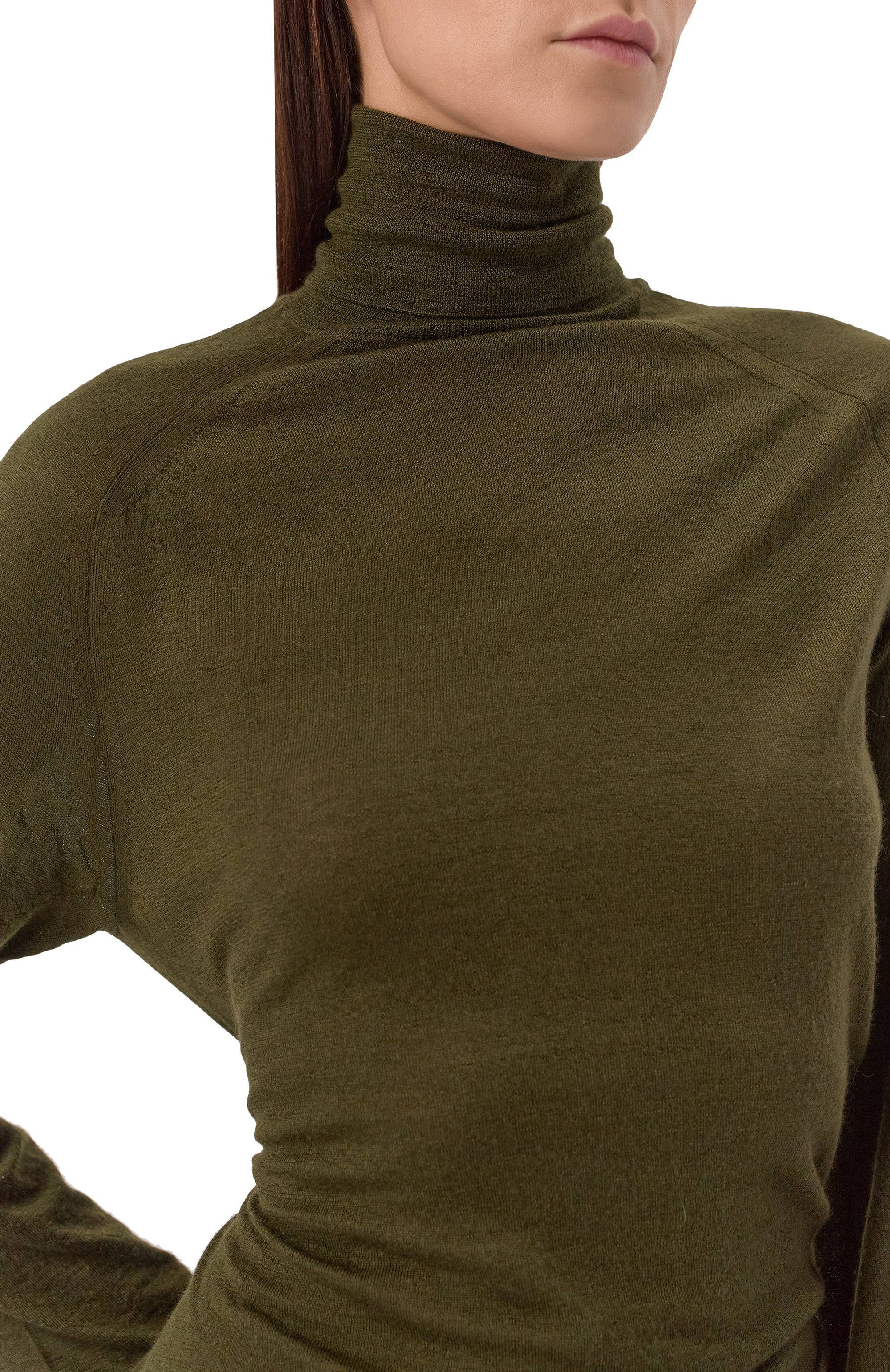 Платье из кашемира и шелка PETAR PETROV зеленого цвета по цене 176000 руб., арт. F25K1/SILK, фото 4 Платье из кашемира и шелка PETAR PETROV, арт. F25K1/SILK, фото 4