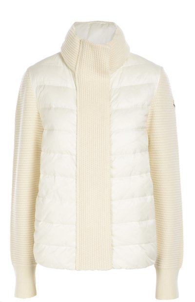 Вязаная куртка с утепленной вставкой и высоким воротником MONCLER, арт. B2-093-94534-00-98124, фото 1