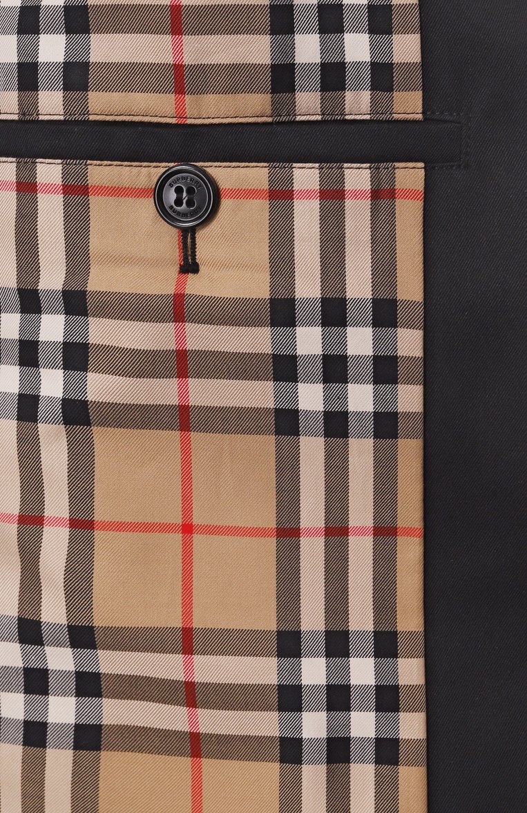 Женский хлопковый плащ BURBERRY черного цвета, арт. 8079398 | Фото 7 (Материал внешний: Хлопок; Рукава: Длинные; Материал подклада: Хлопок; Длина (верхняя одежда): До середины бедра; Кросс-КТ: Куртка; Стили: Кэжуэл; Автоматизация состава: Проставлено; Автоматизация ТО: Проставлено)