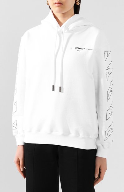 Хлопковое худи OFF-WHITE белого цвета по цене 44850 руб., арт. 0WBB032S20FLE0030110, фото 3 Хлопковое худи OFF-WHITE, арт. 0WBB032S20FLE0030110, фото 3
