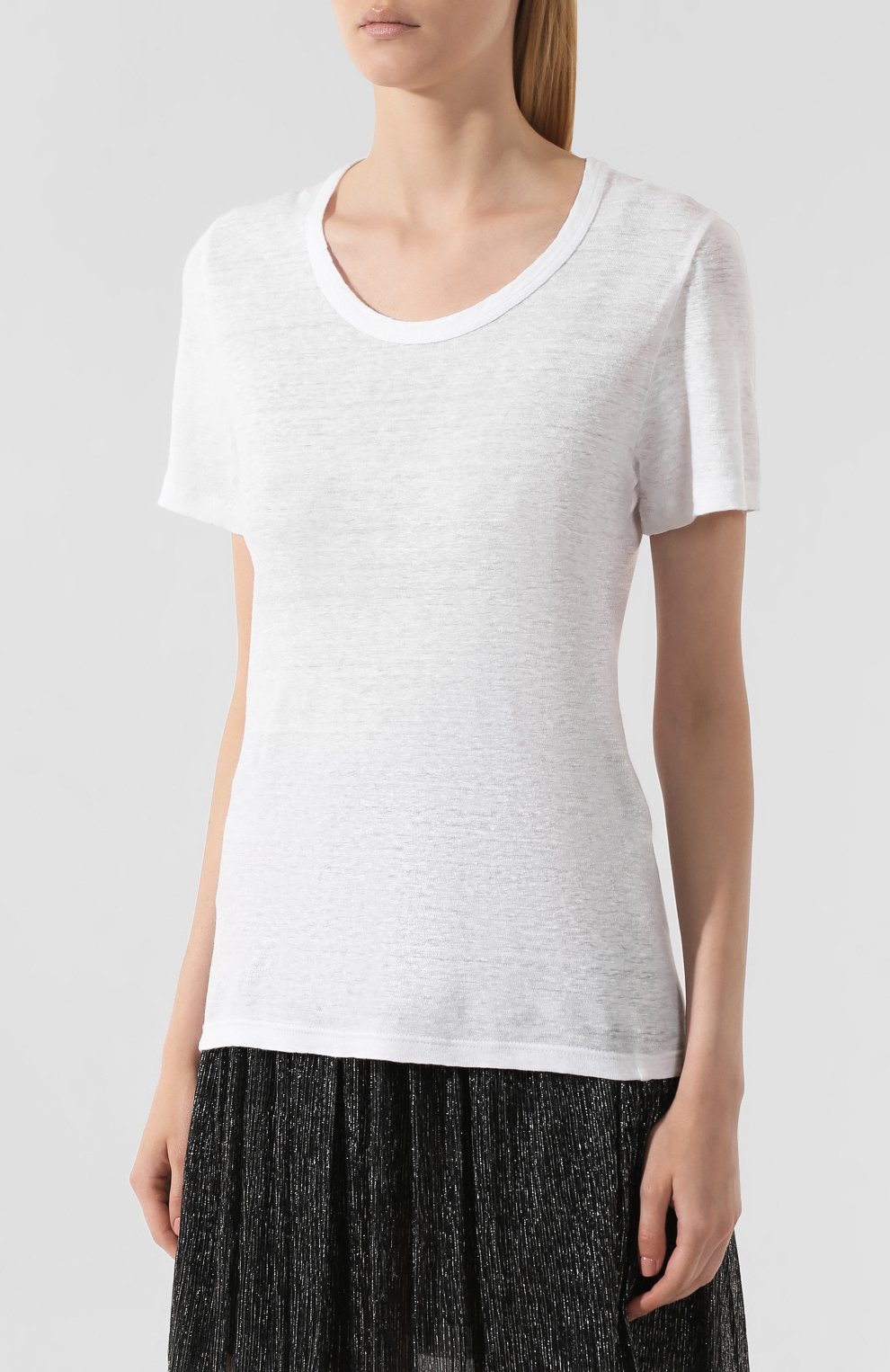 Льняная футболка ISABEL MARANT ETOILE белого цвета по цене 15150 руб., арт. TS0378-00M004E/KILIANN, фото 3 Льняная футболка ISABEL MARANT ETOILE, арт. TS0378-00M004E/KILIANN, фото 3