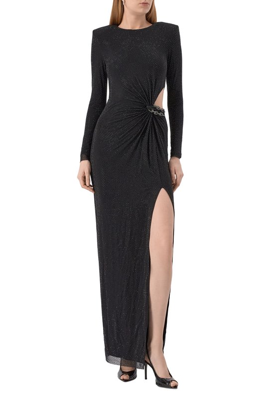 Платье с отделкой стразами self-portrait SC25004XB Чёрный  SC25004XB Фото 2