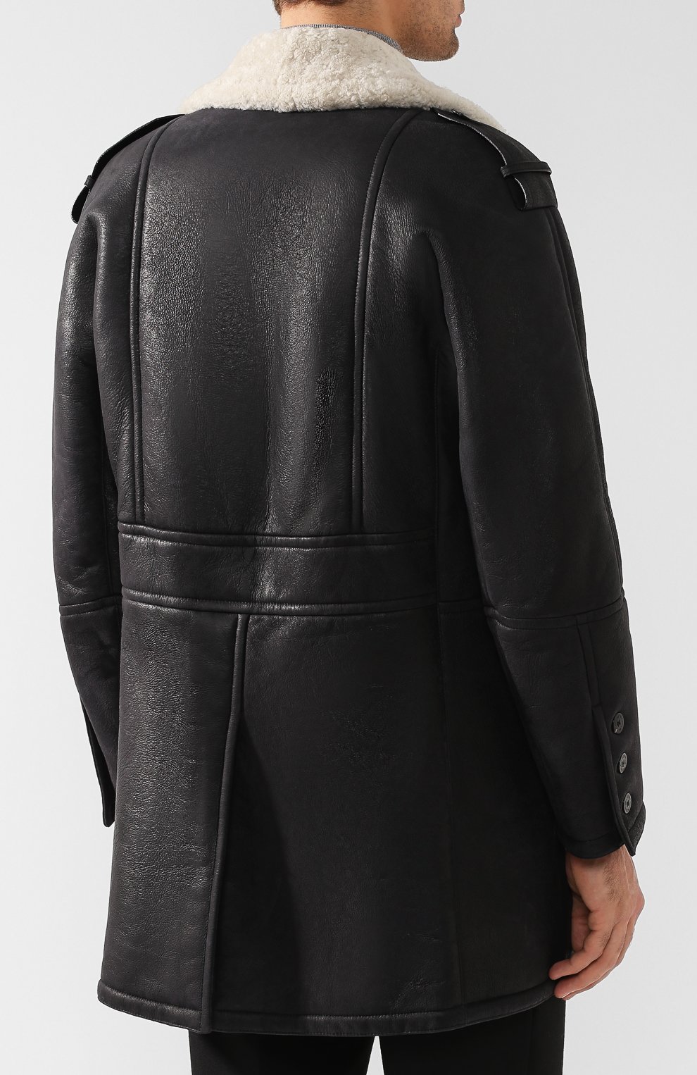 Двубортная дубленка на пуговицах с отложным воротником NEIL BARRETT, арт. BPE562/H708, фото 4