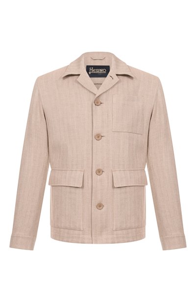 Мужская куртка-рубашка из хлопка и льна HERNO, арт. GI000504U/13243