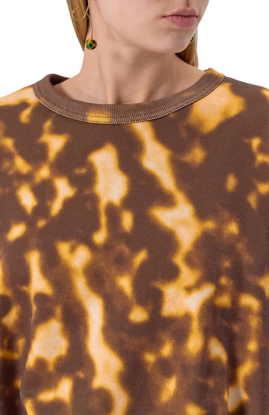 Хлопковый свитшот Dries Van Noten 251-011118-1612 Коричневый  251-011118-1612 Фото 5